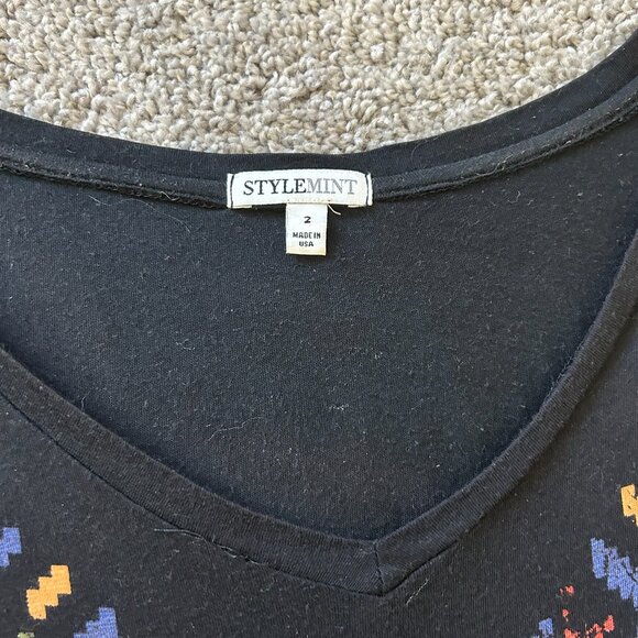 STYLEMINT Black Southwestern Size 2 Medium by Mary Kate & Ashley Olsen Y2K Top - Picture 6 of 6